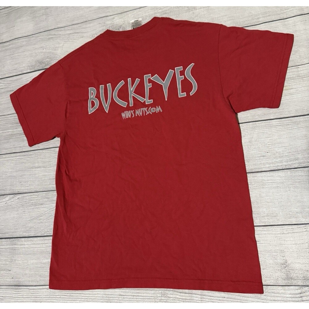 Vintage Y2K Ohio State Buckeyes Who's Nuts Shirt Mens Size Medium Football Red